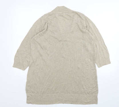George Womens Gold V-Neck  Viscose Pullover Jumper Size 18