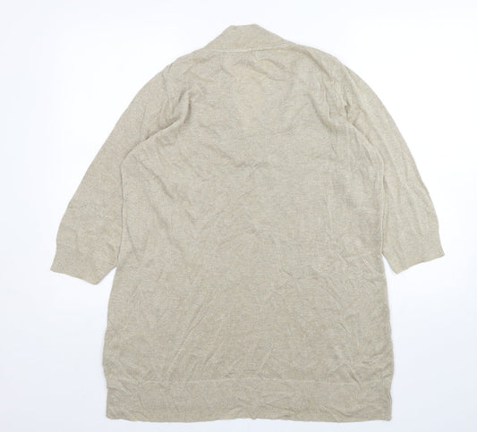 George Womens Gold V-Neck  Viscose Pullover Jumper Size 18