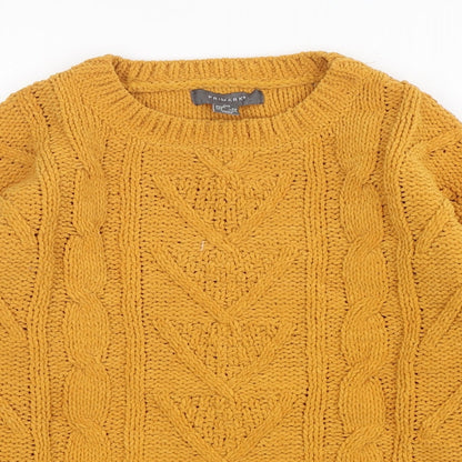 Primark Womens Yellow Round Neck  Polyester Pullover Jumper Size 4
