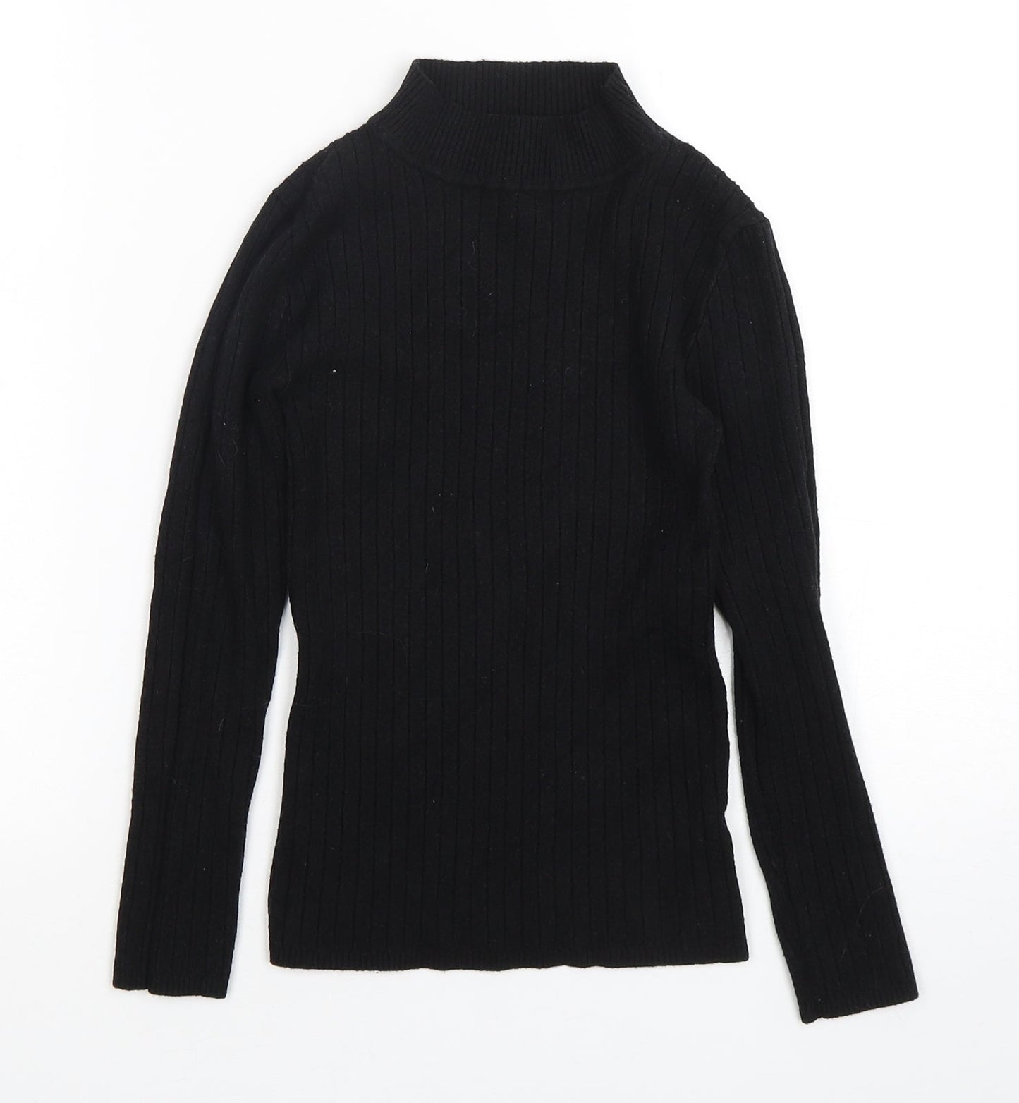 Primark Womens Black Mock Neck  Viscose Pullover Jumper Size 6