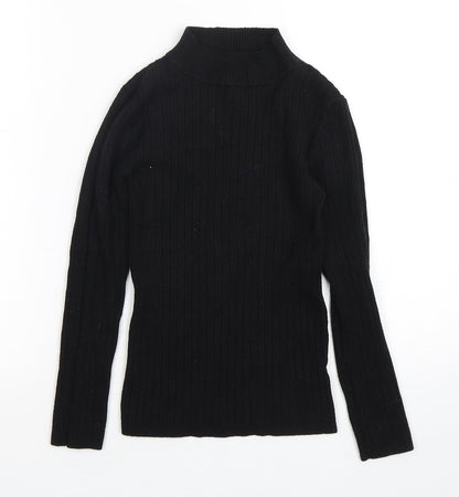 Primark Womens Black Mock Neck  Viscose Pullover Jumper Size 6