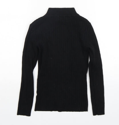 Primark Womens Black Mock Neck  Viscose Pullover Jumper Size 6