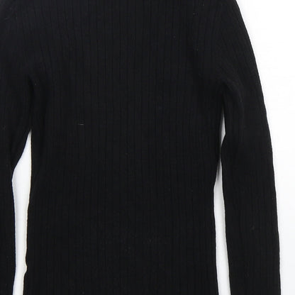 Primark Womens Black Mock Neck  Viscose Pullover Jumper Size 6