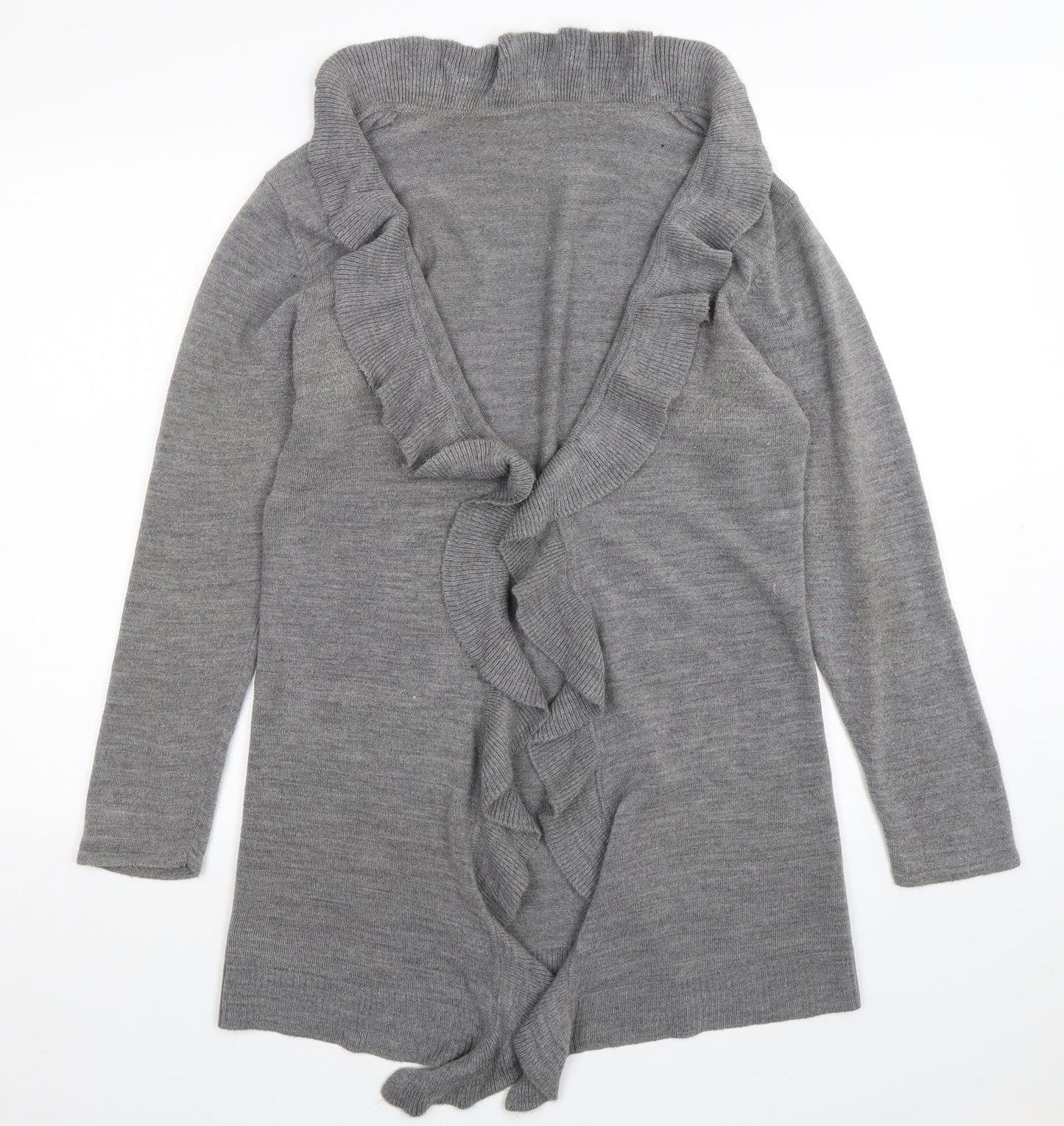 Preworn Womens Grey V-Neck  Acrylic Cardigan Jumper Size S