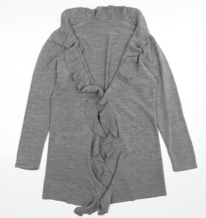 Preworn Womens Grey V-Neck  Acrylic Cardigan Jumper Size S