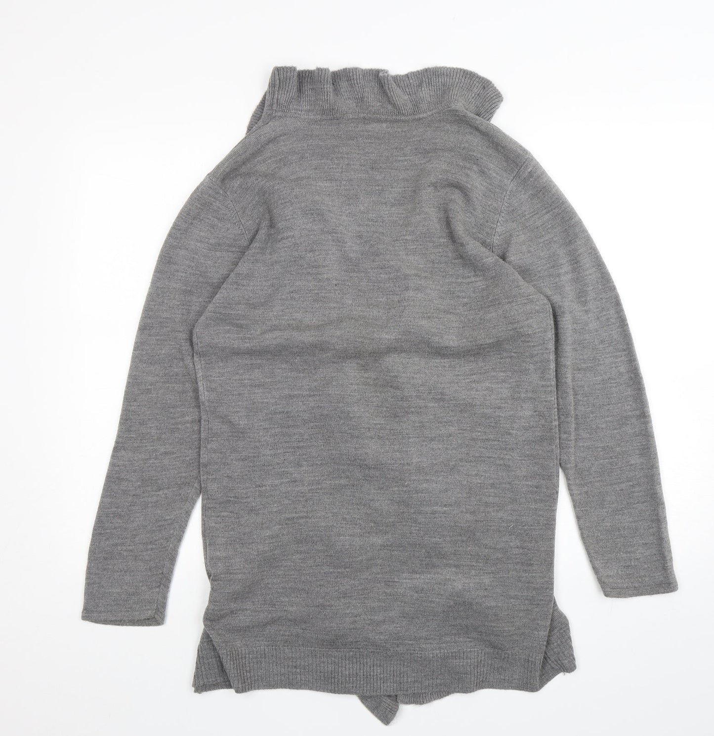 Preworn Womens Grey V-Neck  Acrylic Cardigan Jumper Size S