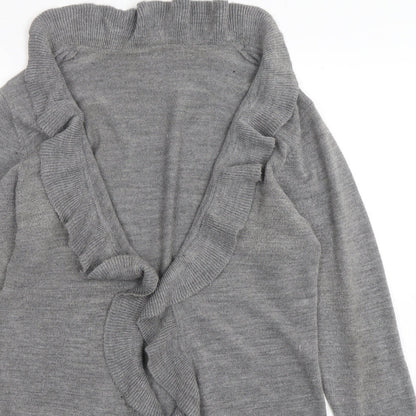 Preworn Womens Grey V-Neck  Acrylic Cardigan Jumper Size S