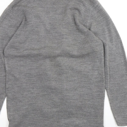 Preworn Womens Grey V-Neck  Acrylic Cardigan Jumper Size S