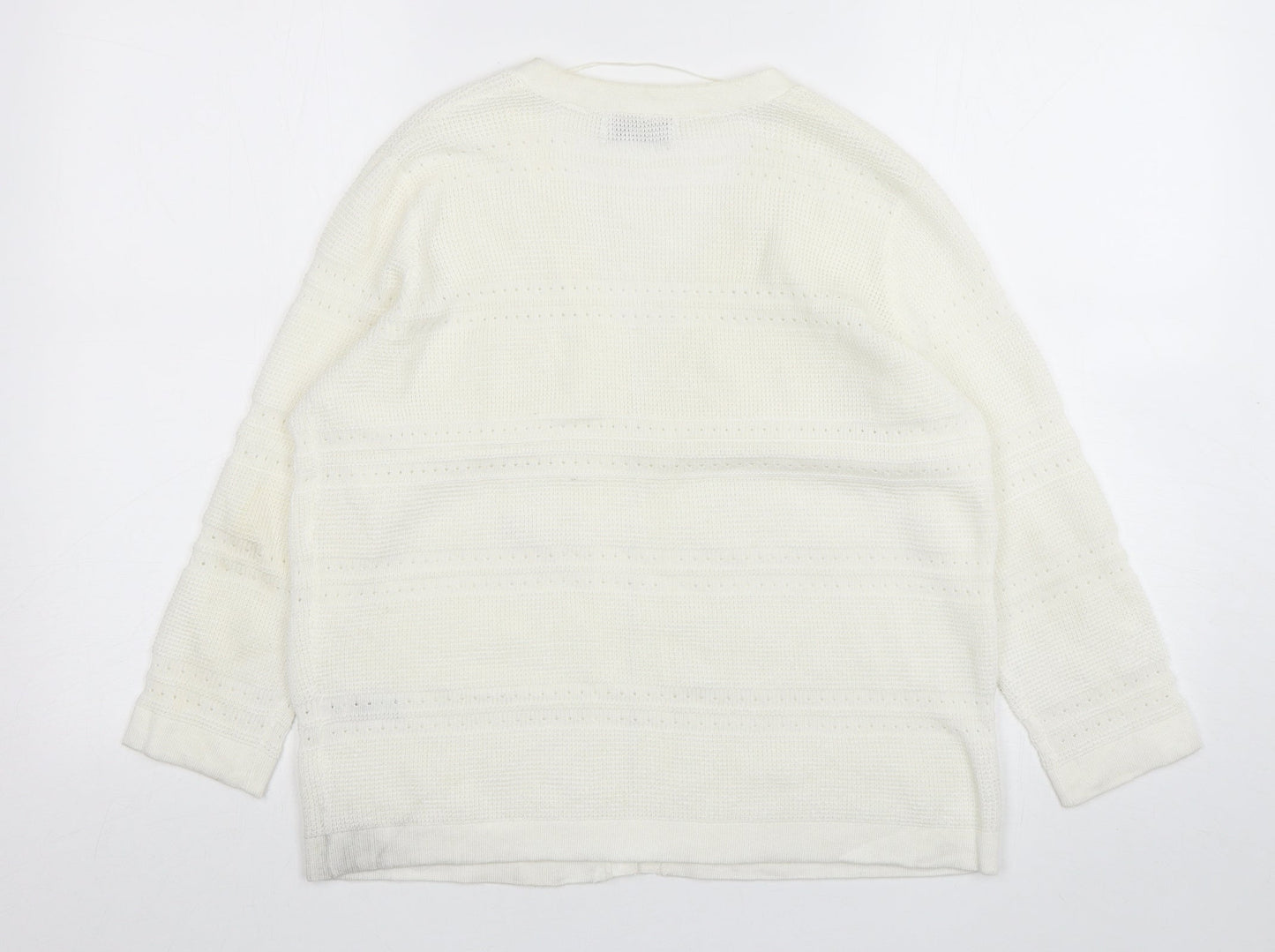 Womens UK Size 12 Papaya Ivory Cardigan Jumper