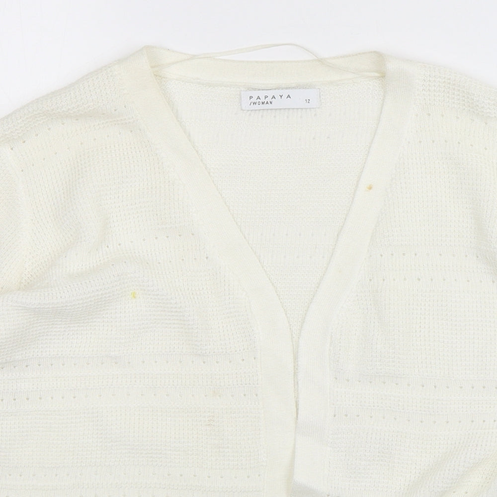 Womens UK Size 12 Papaya Ivory Cardigan Jumper