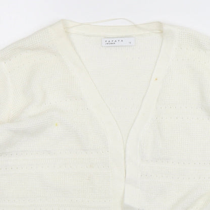 Womens UK Size 12 Papaya Ivory Cardigan Jumper