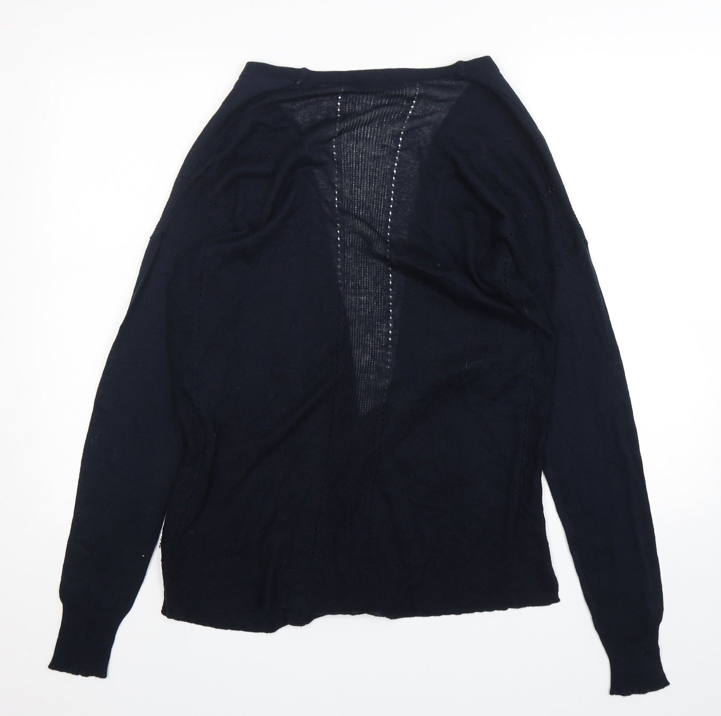 Avenue Womens Blue V-Neck  Polyester Cape Jumper Size 10