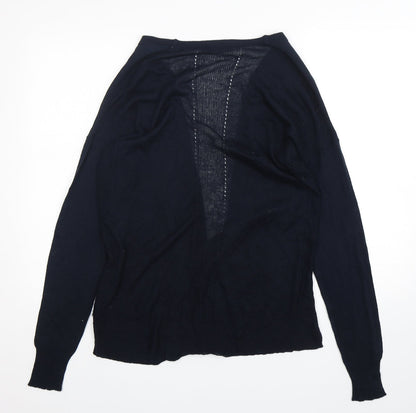 Avenue Womens Blue V-Neck  Polyester Cape Jumper Size 10