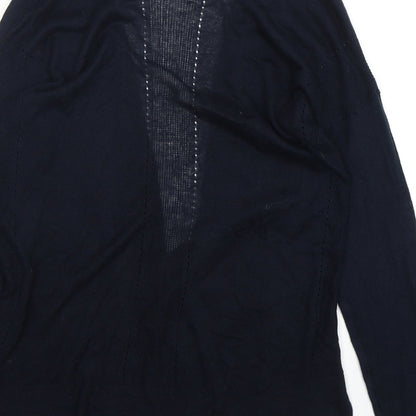 Avenue Womens Blue V-Neck  Polyester Cape Jumper Size 10