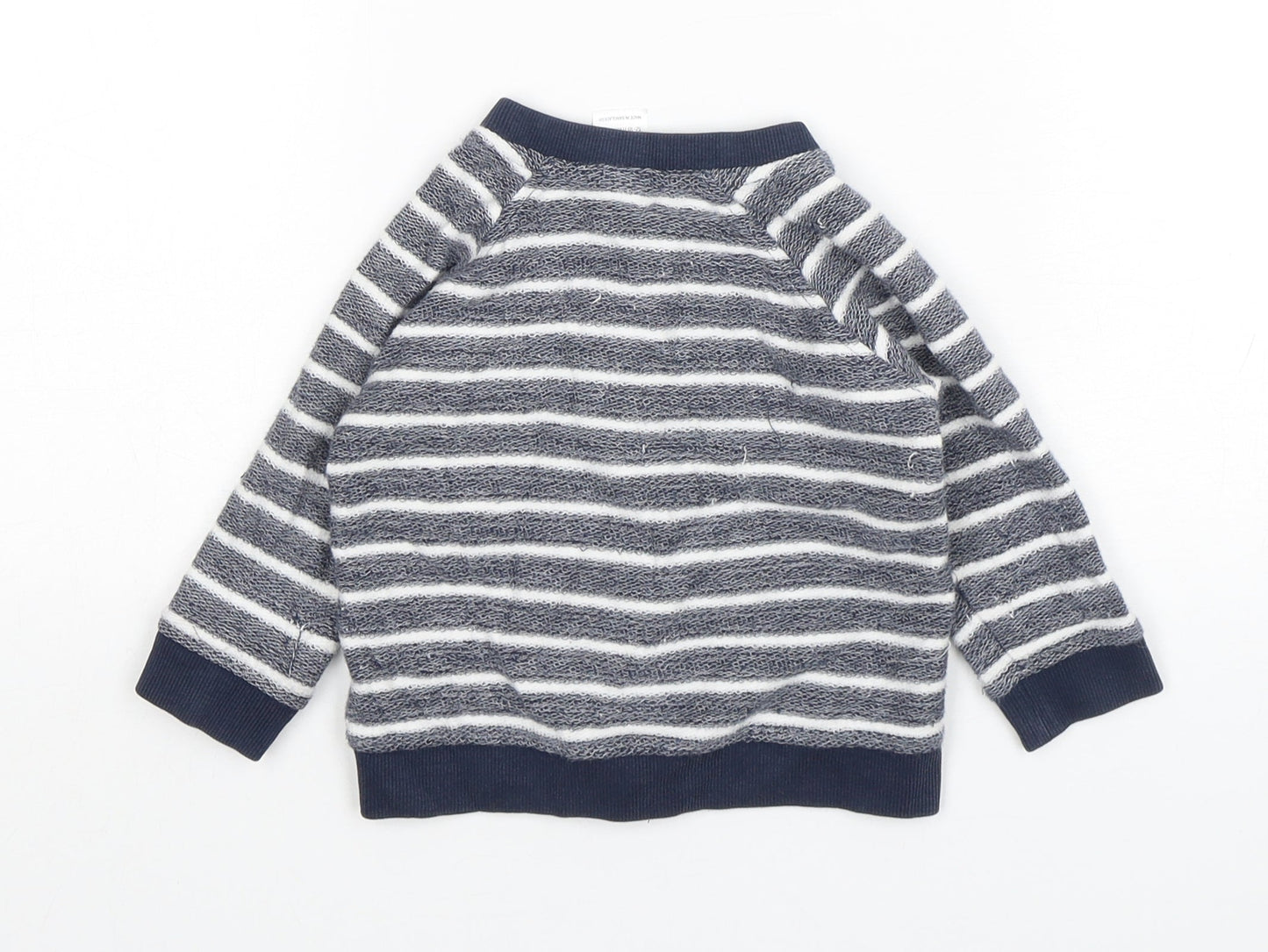 Anka Boys Blue Striped  Jacket  Size 12-18 Months   Zip
