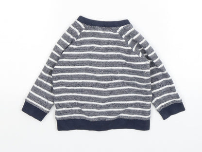 Anka Boys Blue Striped  Jacket  Size 12-18 Months   Zip
