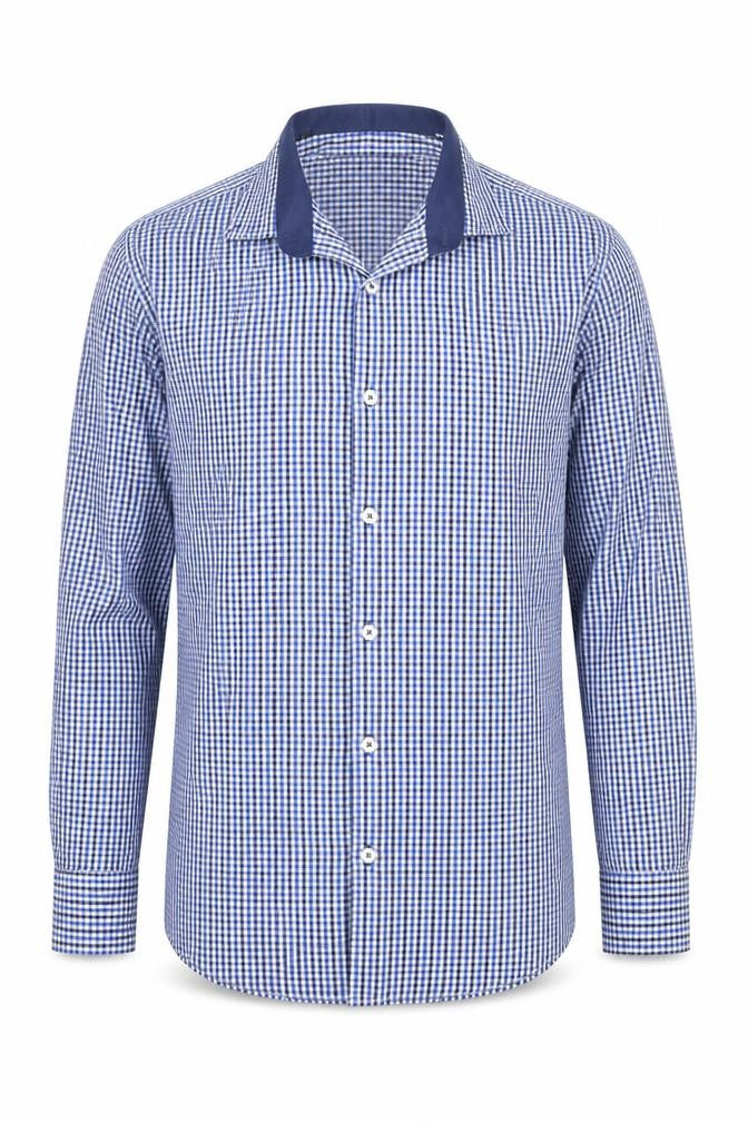 Mens UK Size M Daniel Rosso Blue  Button-Up Long Sleeve Casual Shirt