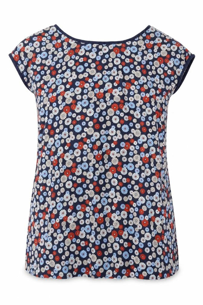 Womens UK Size 10 Red Herring Blue Basic T-Shirt