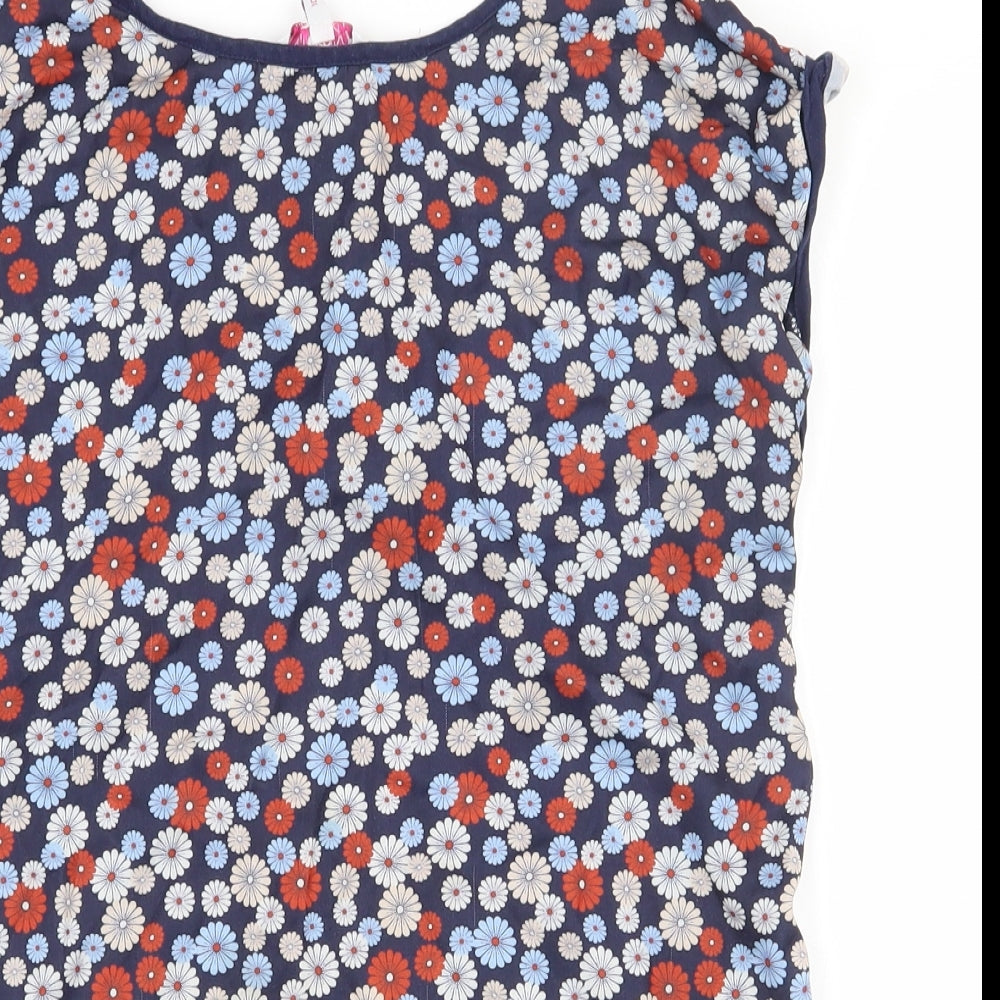 Womens UK Size 10 Red Herring Blue Basic T-Shirt