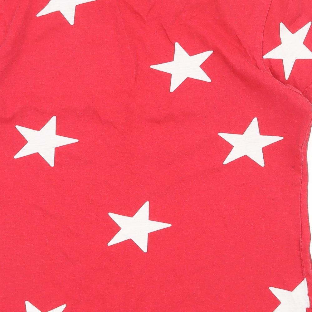 Primark Womens Red  100% Cotton Basic T-Shirt Size 10 Scoop Neck