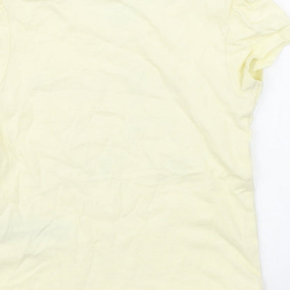 Primark Girls Yellow  100% Cotton Basic T-Shirt Size 18-24 Months Round Neck Pullover