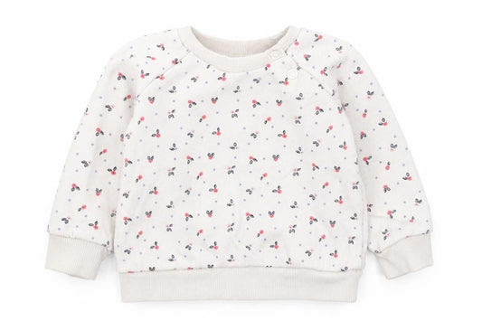 Primark Girls White Geometric Cotton Pullover Jumper Size 6-9 Months  Button