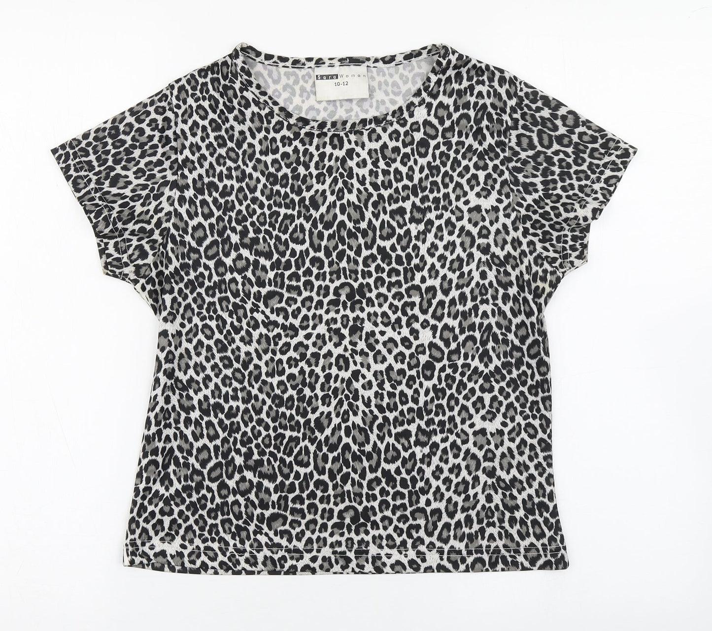 Womens UK Size 10 Sara Woman Grey Basic T-Shirt
