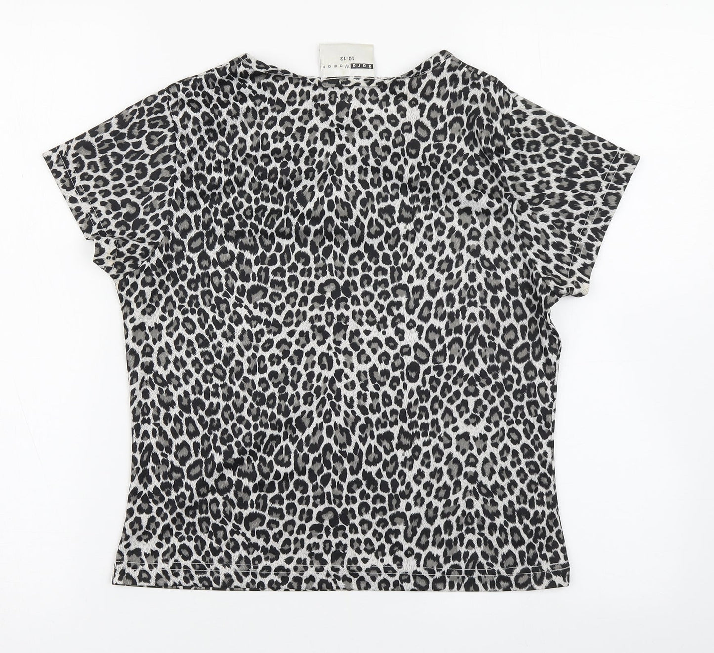 Womens UK Size 10 Sara Woman Grey Basic T-Shirt