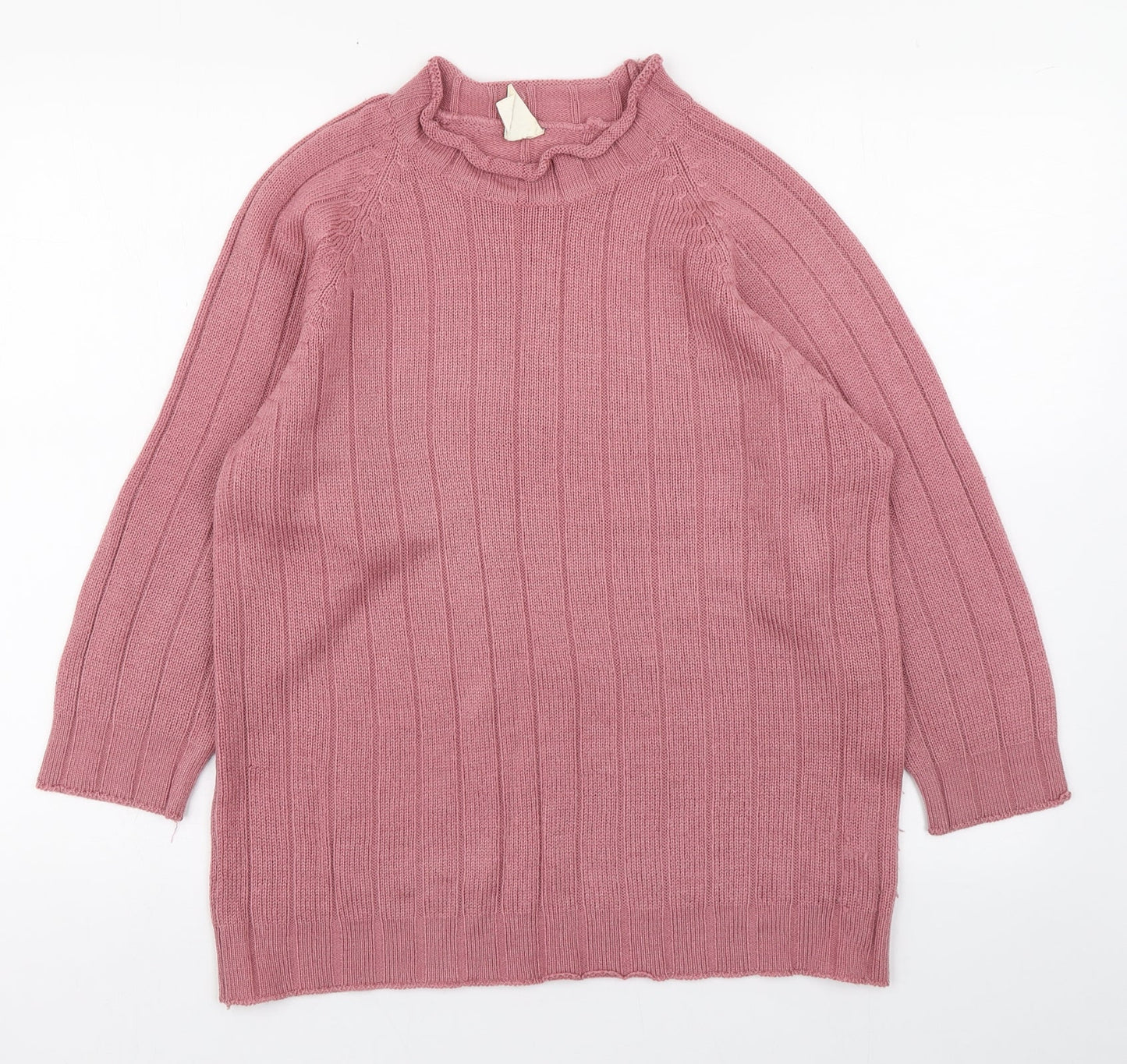 Casual Corner Womens Pink Round Neck  Acrylic Pullover Jumper Size 10