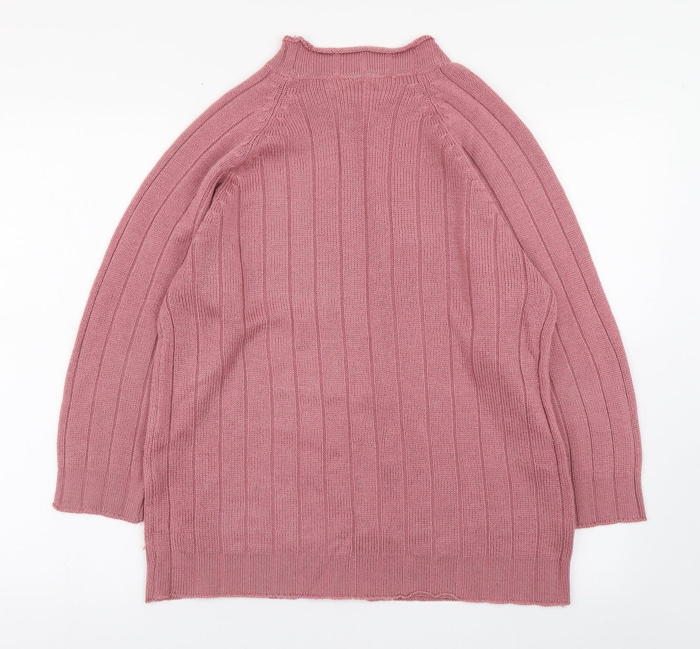 Casual Corner Womens Pink Round Neck  Acrylic Pullover Jumper Size 10