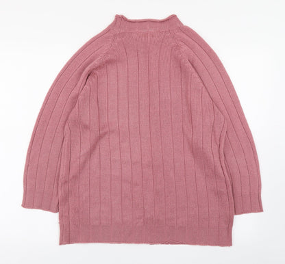 Casual Corner Womens Pink Round Neck  Acrylic Pullover Jumper Size 10