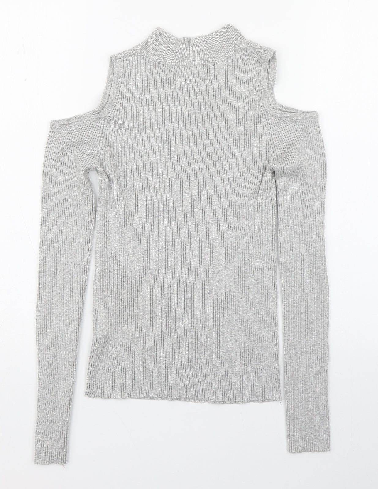 Primark Womens Grey Round Neck  Viscose Pullover Jumper Size 8