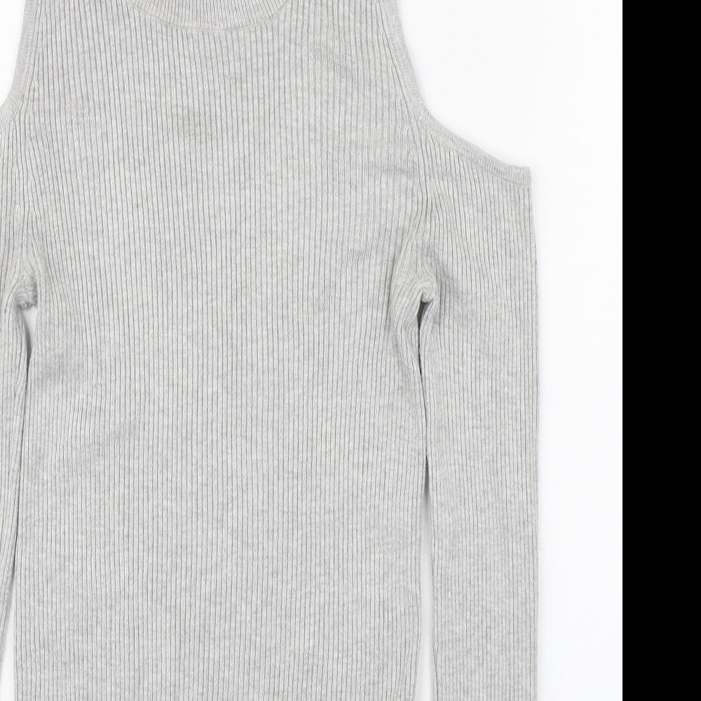 Primark Womens Grey Round Neck  Viscose Pullover Jumper Size 8