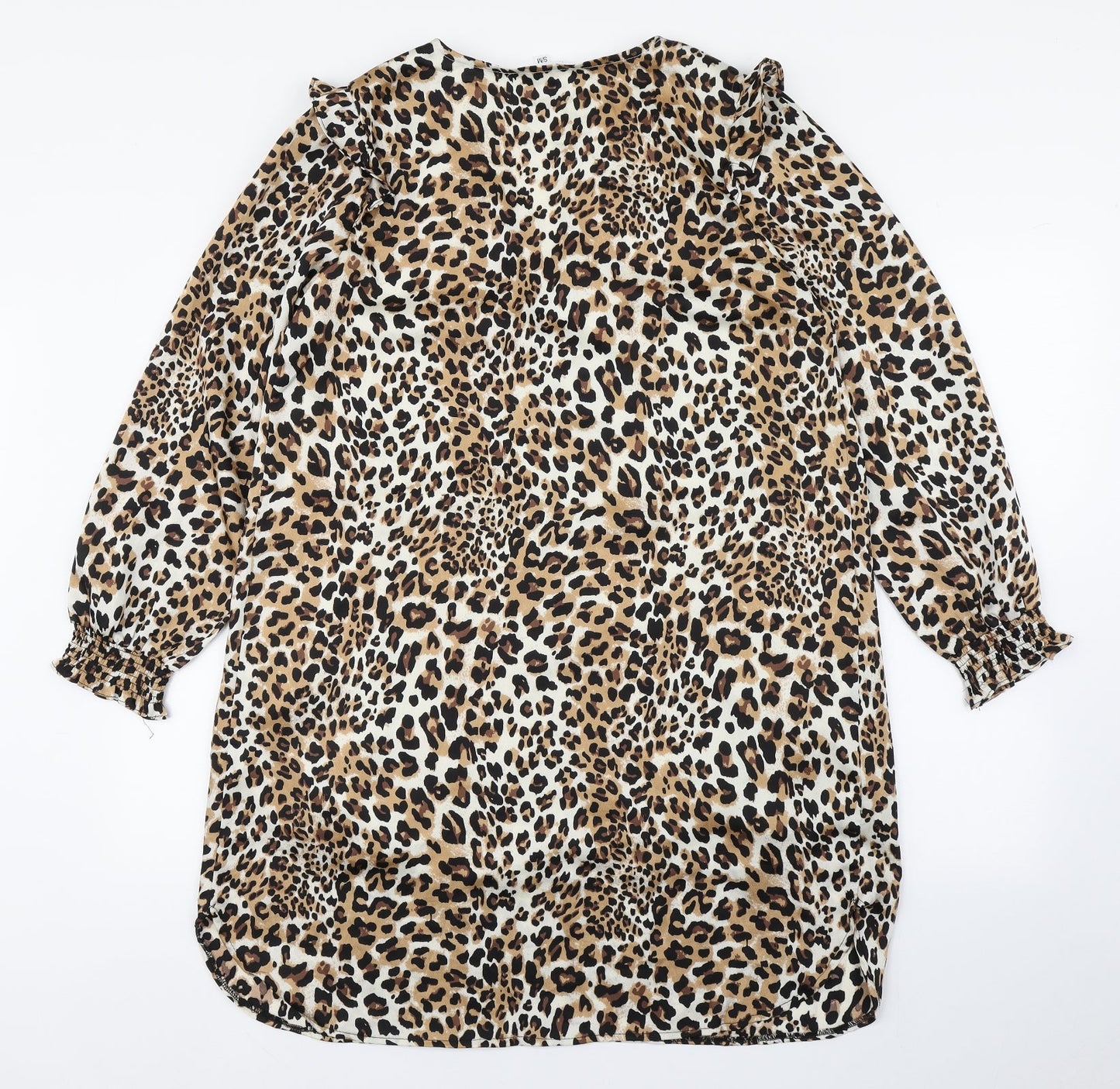 L'Atelier du Vin Womens Brown Animal Print Polyester A-Line  Size S  V-Neck Pullover