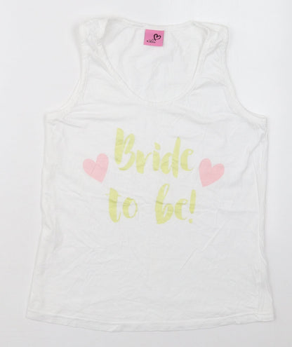 Womens UK Size M Adore White Basic Tank