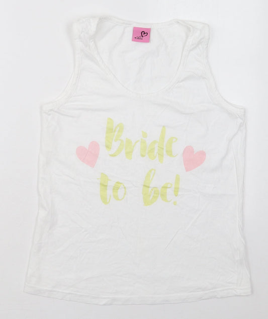 Womens UK Size M Adore White Basic Tank