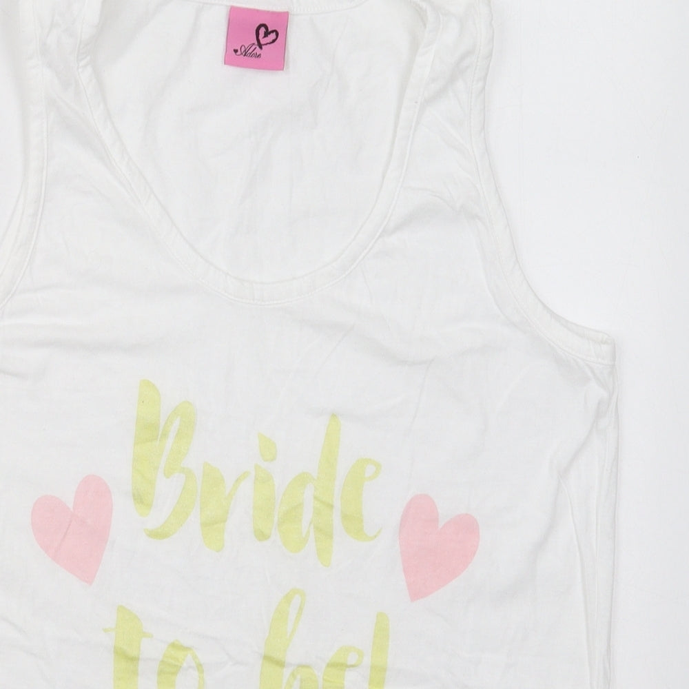 Womens UK Size M Adore White Basic Tank