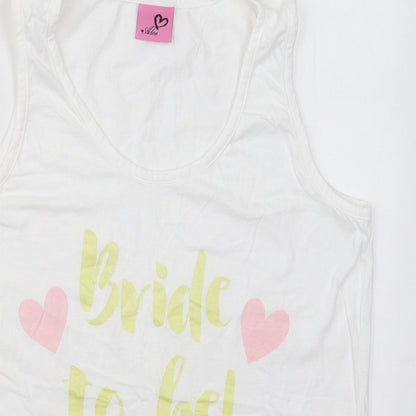 Womens UK Size M Adore White Basic Tank