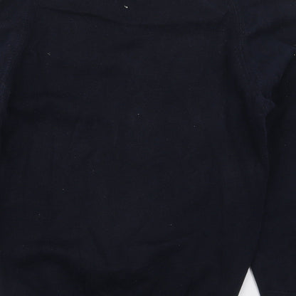 Trutex Mens Blue V-Neck  Cotton Pullover Jumper Size XS