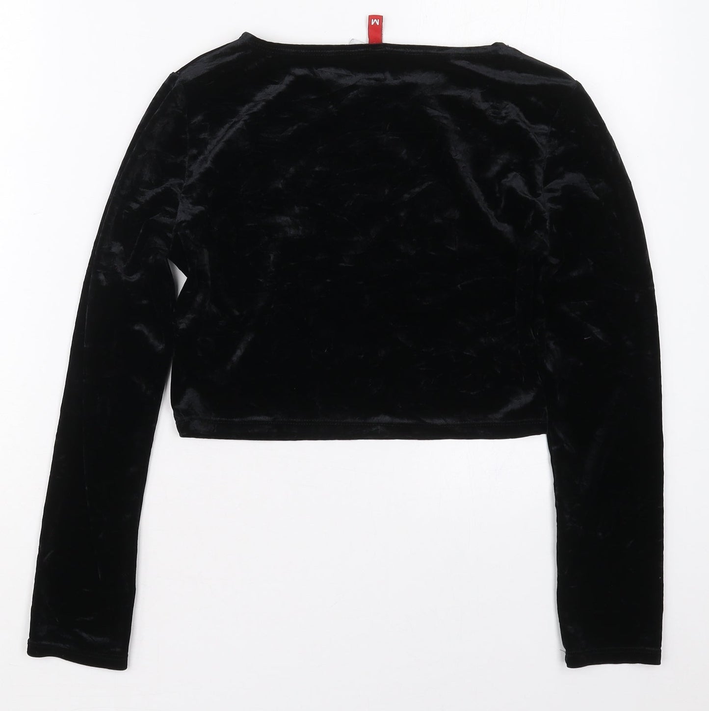 Womens UK Size M H&M Black Cropped T-Shirt