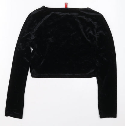 Womens UK Size M H&M Black Cropped T-Shirt