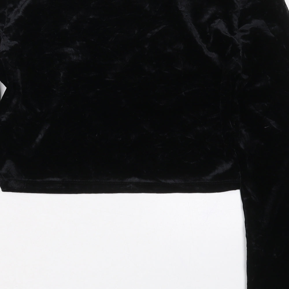 Womens UK Size M H&M Black Cropped T-Shirt