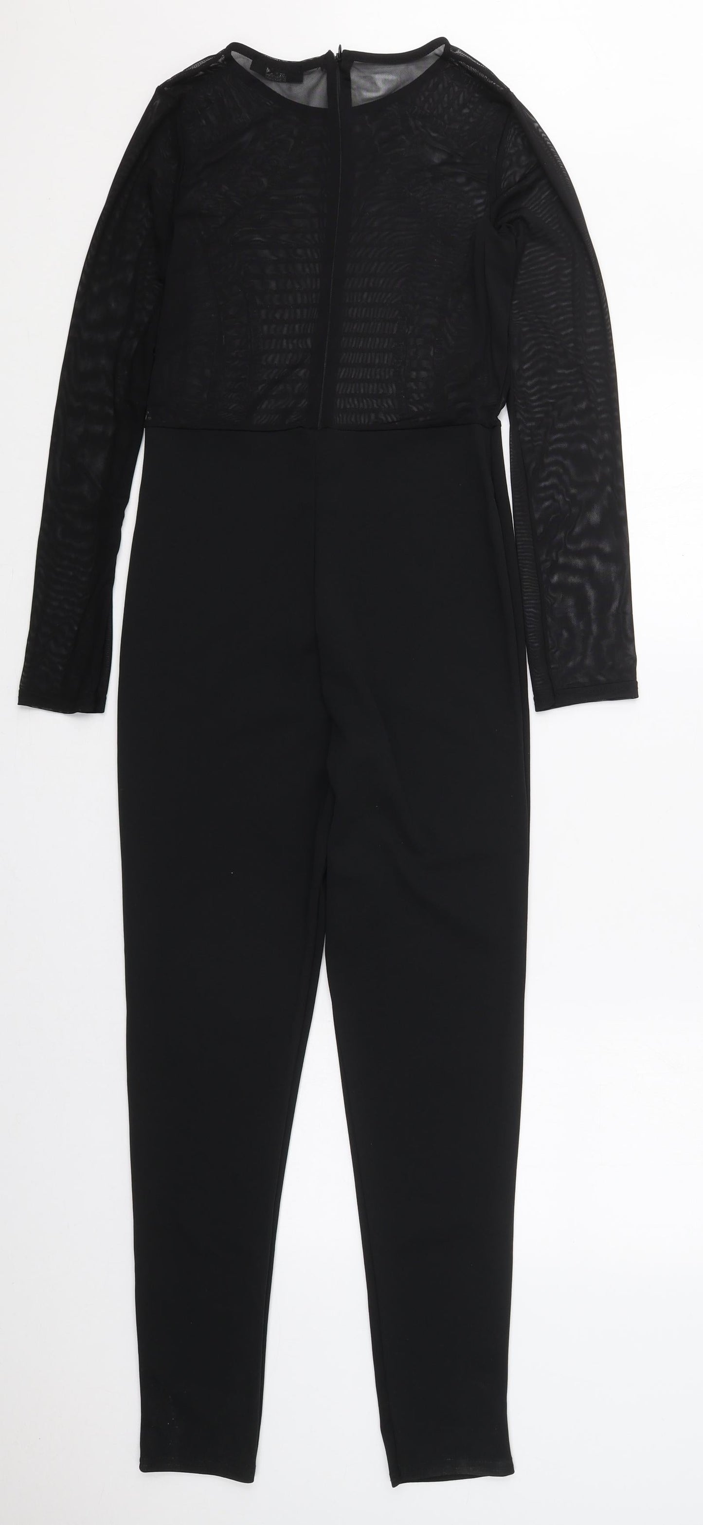 IX London Womens Black Striped Polyester Jumpsuit One-Piece Size 8 L27 in Zip