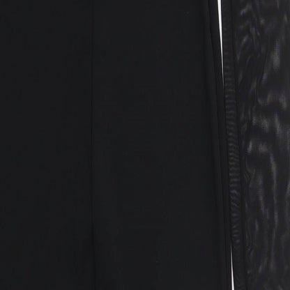 IX London Womens Black Striped Polyester Jumpsuit One-Piece Size 8 L27 in Zip