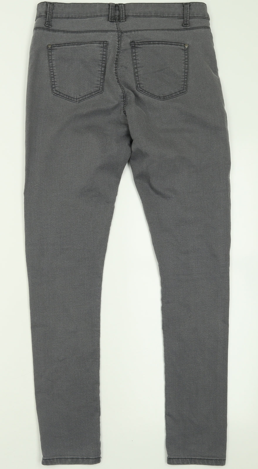 Topshop Womens Green  Cotton Skinny Jeans Size 30 in L30 in Regular Button