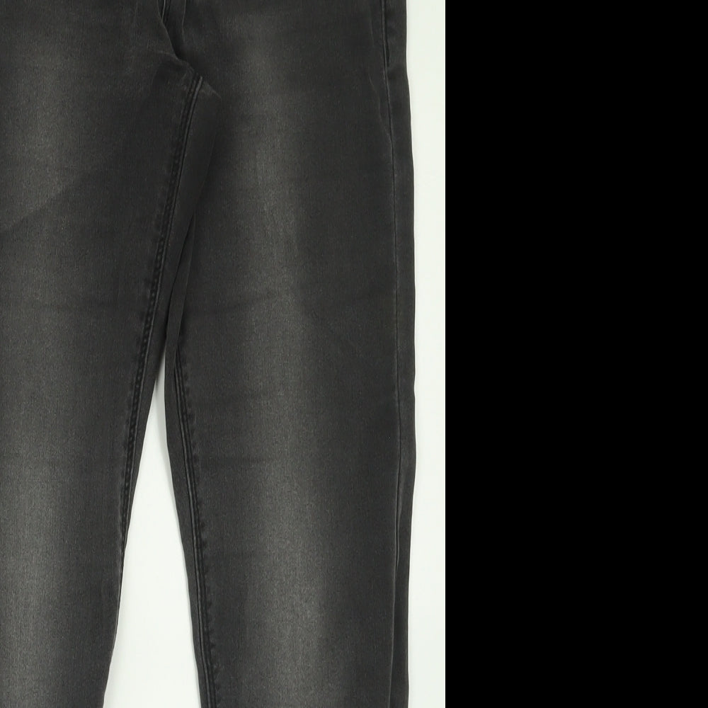 Dorothy Perkins Womens Grey  Cotton Skinny Jeans Size 12 L26 in Regular Button