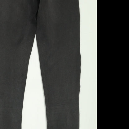 Dorothy Perkins Womens Grey  Cotton Skinny Jeans Size 12 L26 in Regular Button