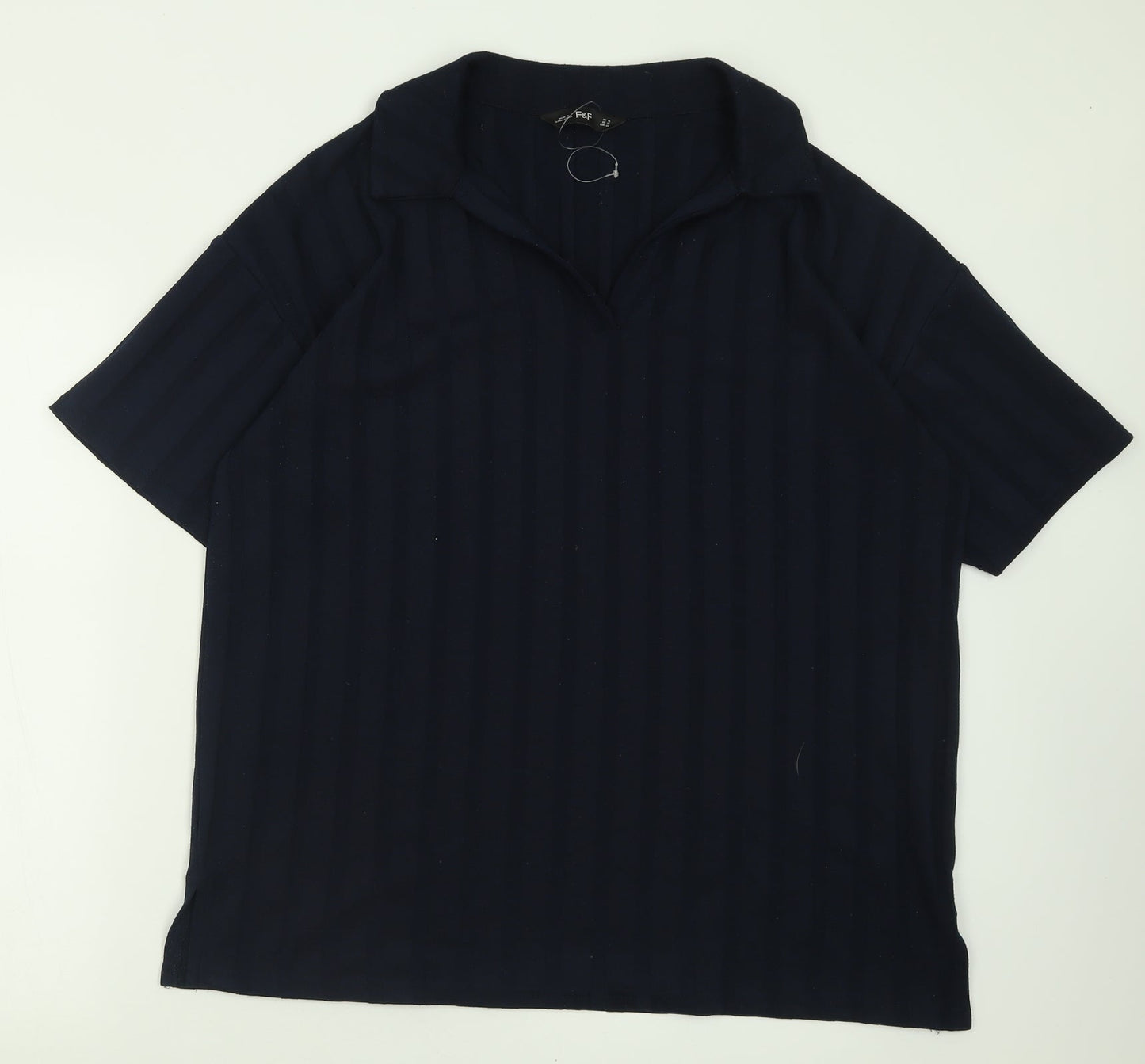 F&F Womens Beige  Polyester Basic Polo Size 16 V-Neck