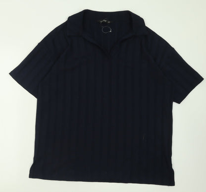 F&F Womens Beige  Polyester Basic Polo Size 16 V-Neck