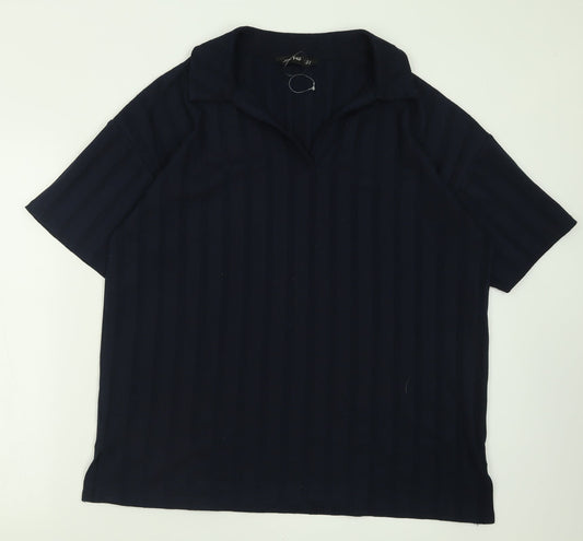 F&F Womens Beige  Polyester Basic Polo Size 16 V-Neck